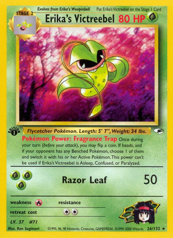 Pokemon Erika's Victreebel — Gym Heroes — 26/132 — stock card image