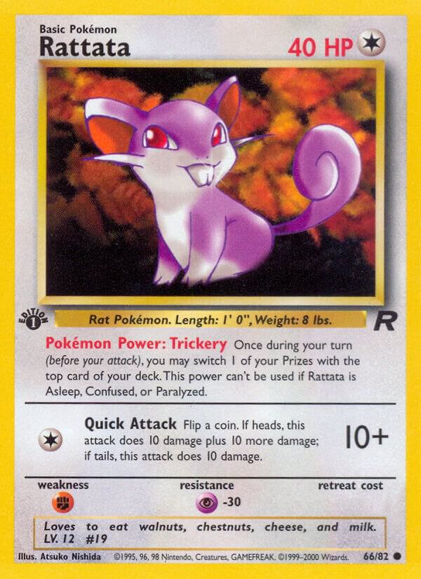 Pokemon Rattata — Team Rocket — 66/82 — stock card image