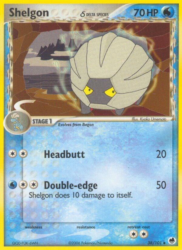 Pokemon Shelgon (Delta Species) — EX Dragon Frontiers — 38/101 — stock card image