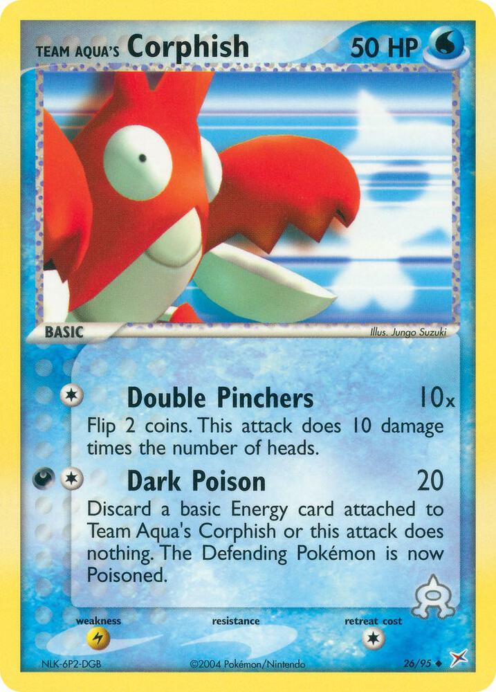 Pokemon Team Aqua's Corphish — Team Magma vs Team Aqua — 26/95 — stock card image