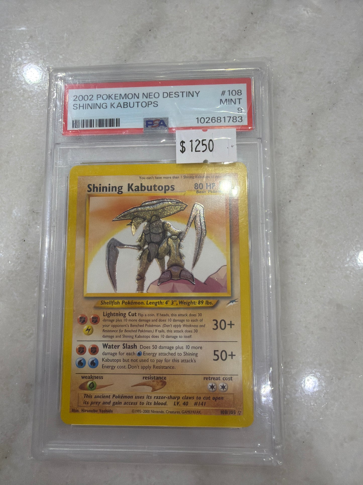 Shining Kabutops PSA 9 SLAB