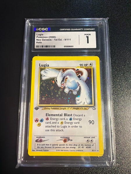 1ST Edition Lugia CGC 1 SLAB