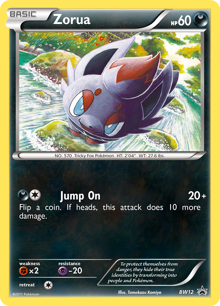 Pokemon Zorua — Black & White Promos — BW12 — stock card image