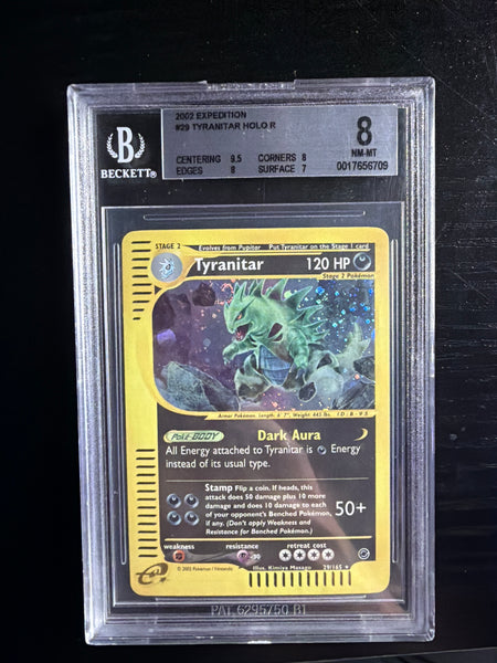 Tyranitar #29 HOLO SWIRL BECKETT 8 SLAB