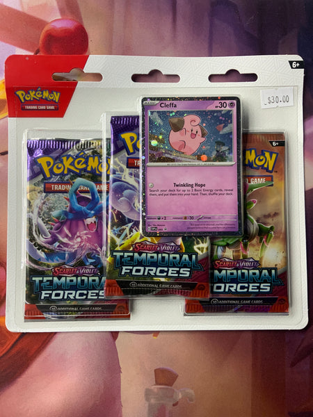 Pokémon sv temporal forces cleffa 3 pack blister pack