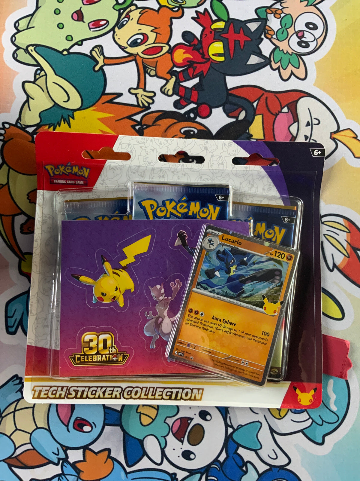 Pokemon 30th anniversary celebration tech sticker lucario