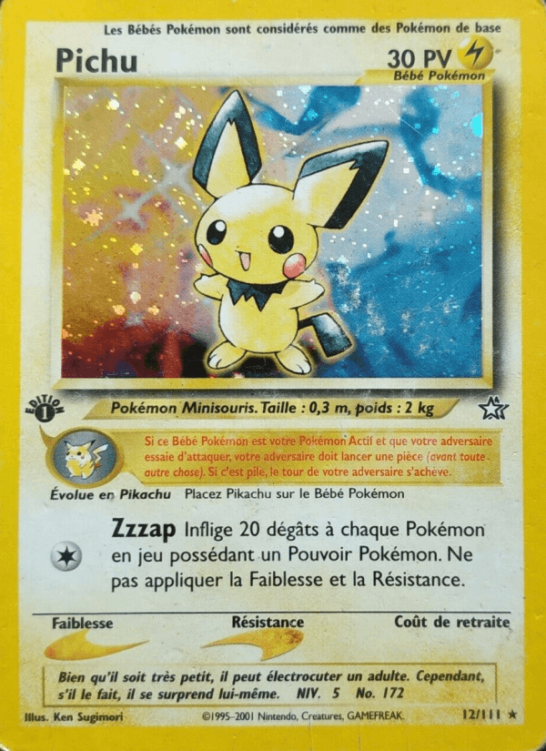 Pokemon Pichu — Neo Genesis (French) — 12/111 — stock card image