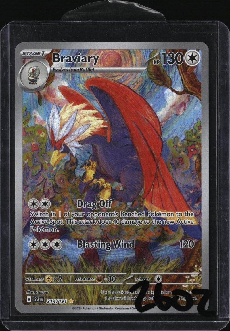 Pokemon Braviary — 214/191 — SKU 2602 — actual card front scan