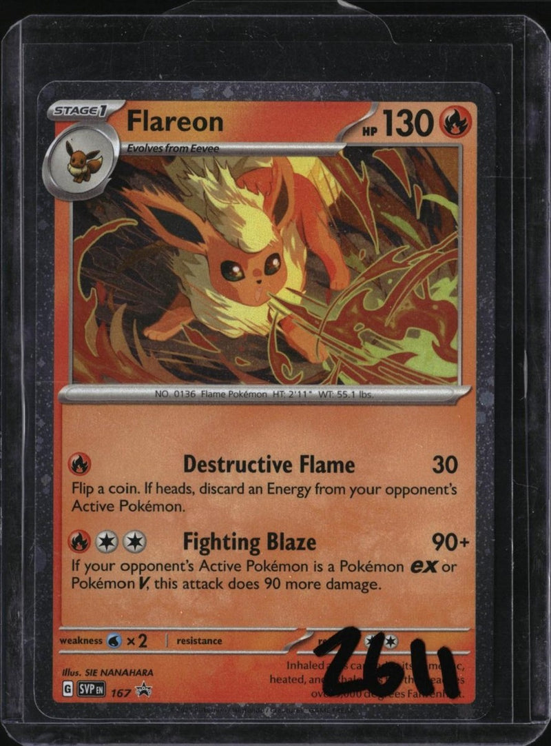 Pokemon Flareon — SVP167 — SKU 2611 — actual card front scan