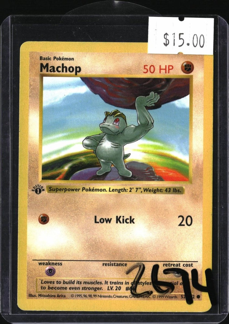 Pokemon Machop — 52/102 — SKU 2674 — actual card front scan