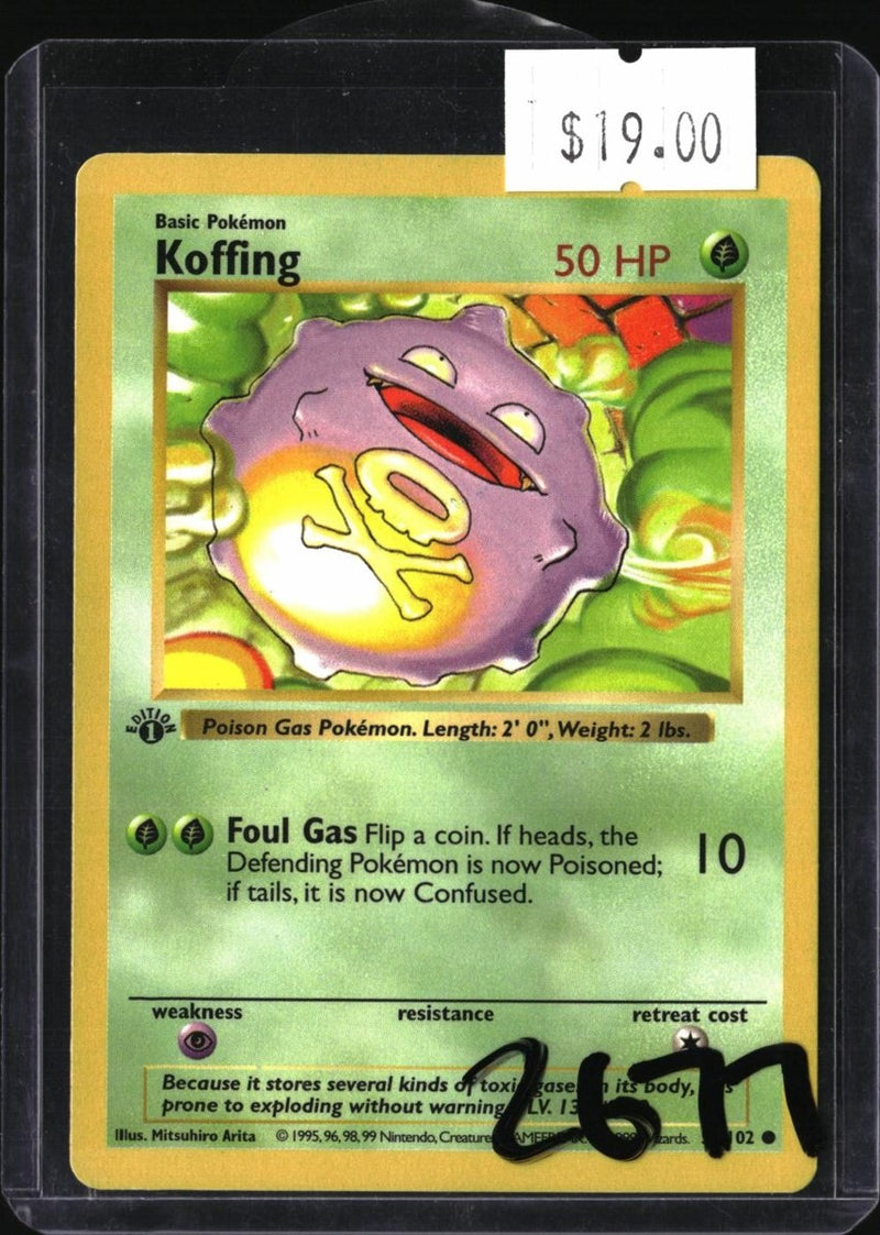 Pokemon Koffing — 51/102 — SKU 2677 — actual card front scan