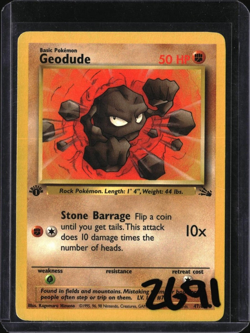 Pokemon Geodude — 47/62 — SKU 2691 — actual card front scan
