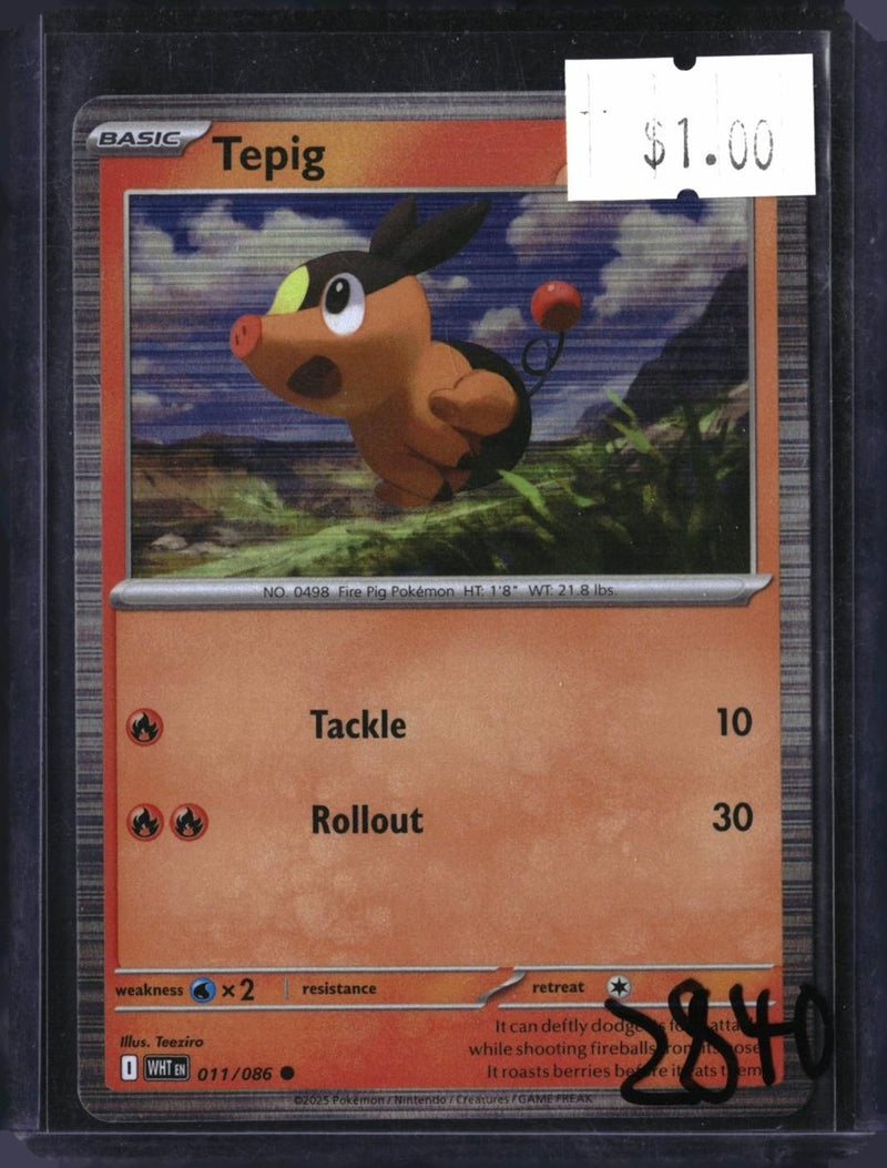 Pokemon Tepig - 011/086 — 011/086 — SKU 2840 — actual card front scan
