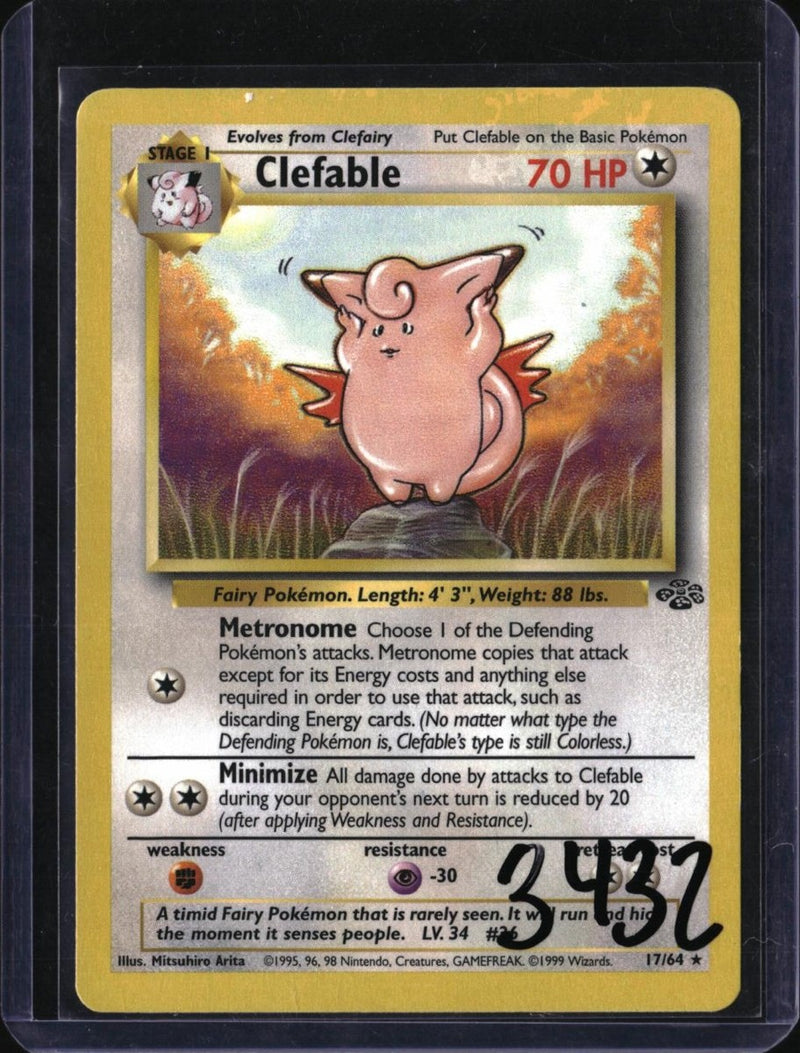 Pokemon Clefable — 17/64 — SKU 3432 — actual card front scan
