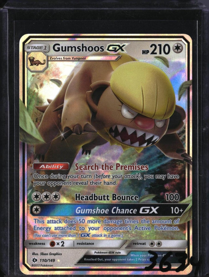 Pokemon Gumshoos GX — 110/149 — SKU 3634 — actual card front scan