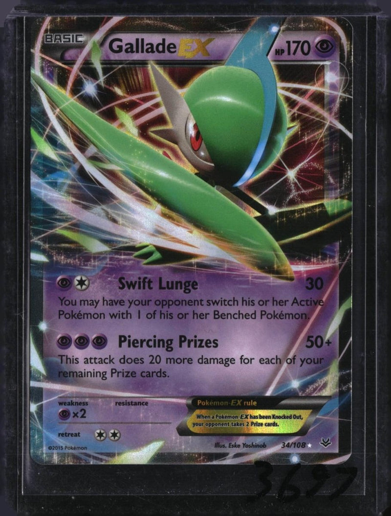 Pokemon Gallade EX — 34/108 — SKU 3697 — actual card front scan