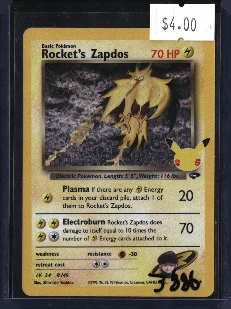 Pokemon Rocket's Zapdos — 15/132 — SKU 3886 — actual card front scan