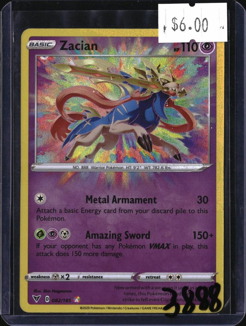 Pokemon Zacian — 82/185 — SKU 3888 — actual card front scan