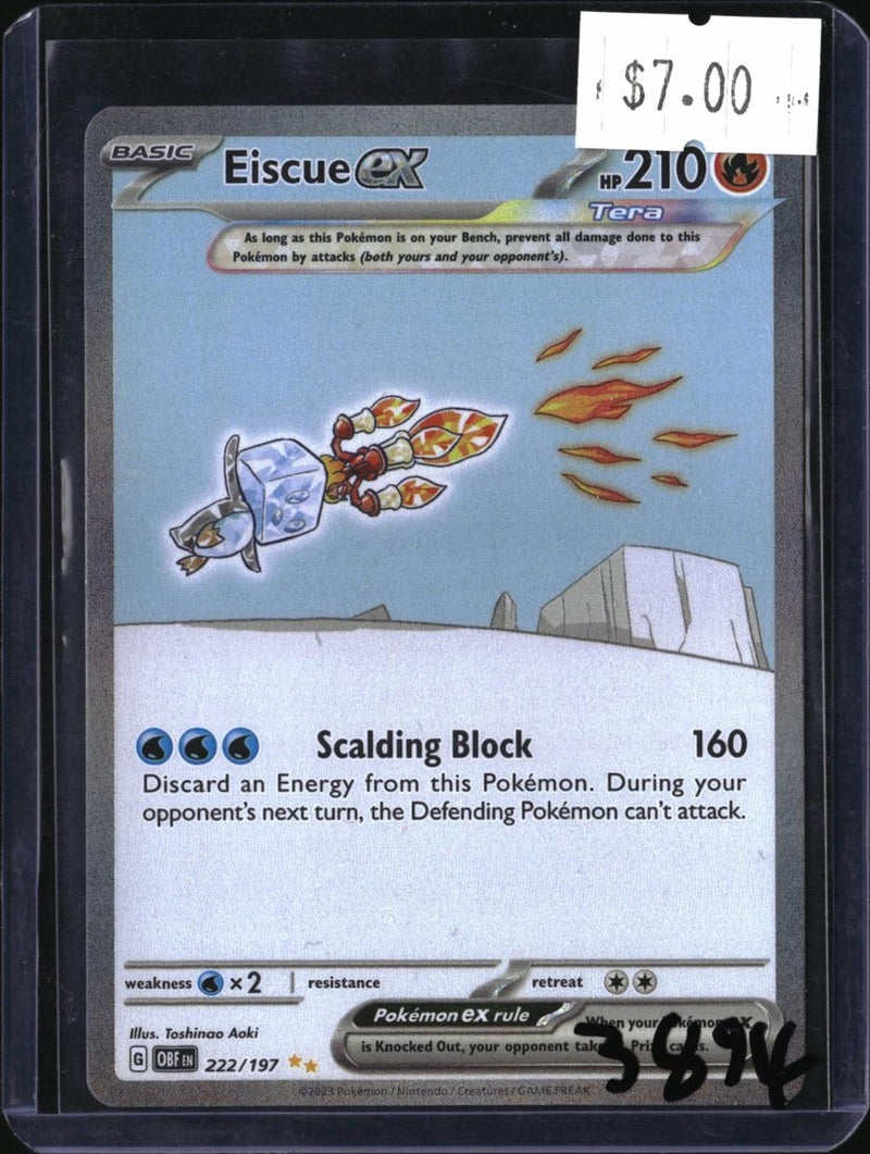 Pokemon Eiscue ex — 222/197 — SKU 3894 — actual card front scan