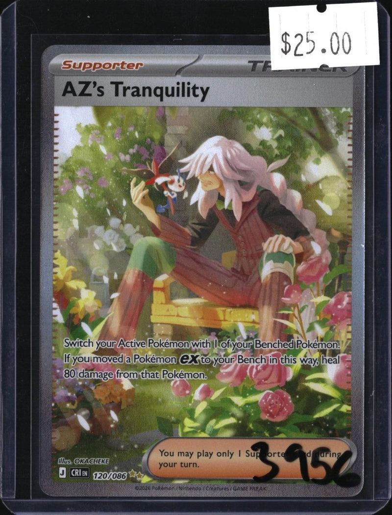 Pokemon AZ's Tranquility — 120/086 — SKU 3956 — actual card front scan