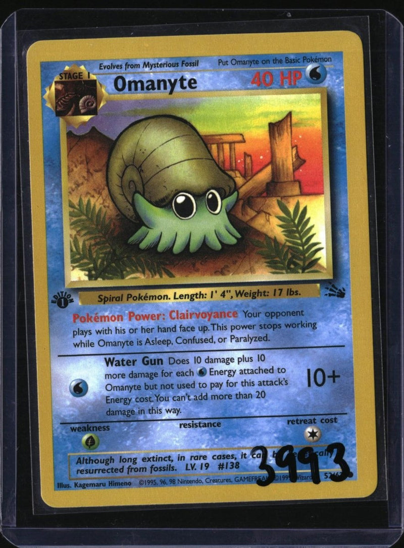 Pokemon Omanyte — 52/62 — SKU 3993 — actual card front scan