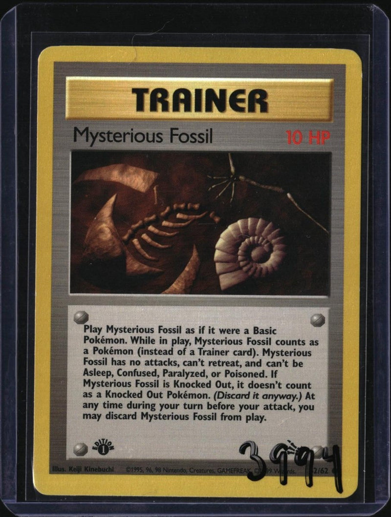 Pokemon Mysterious Fossil — 62/62 — SKU 3994 — actual card front scan