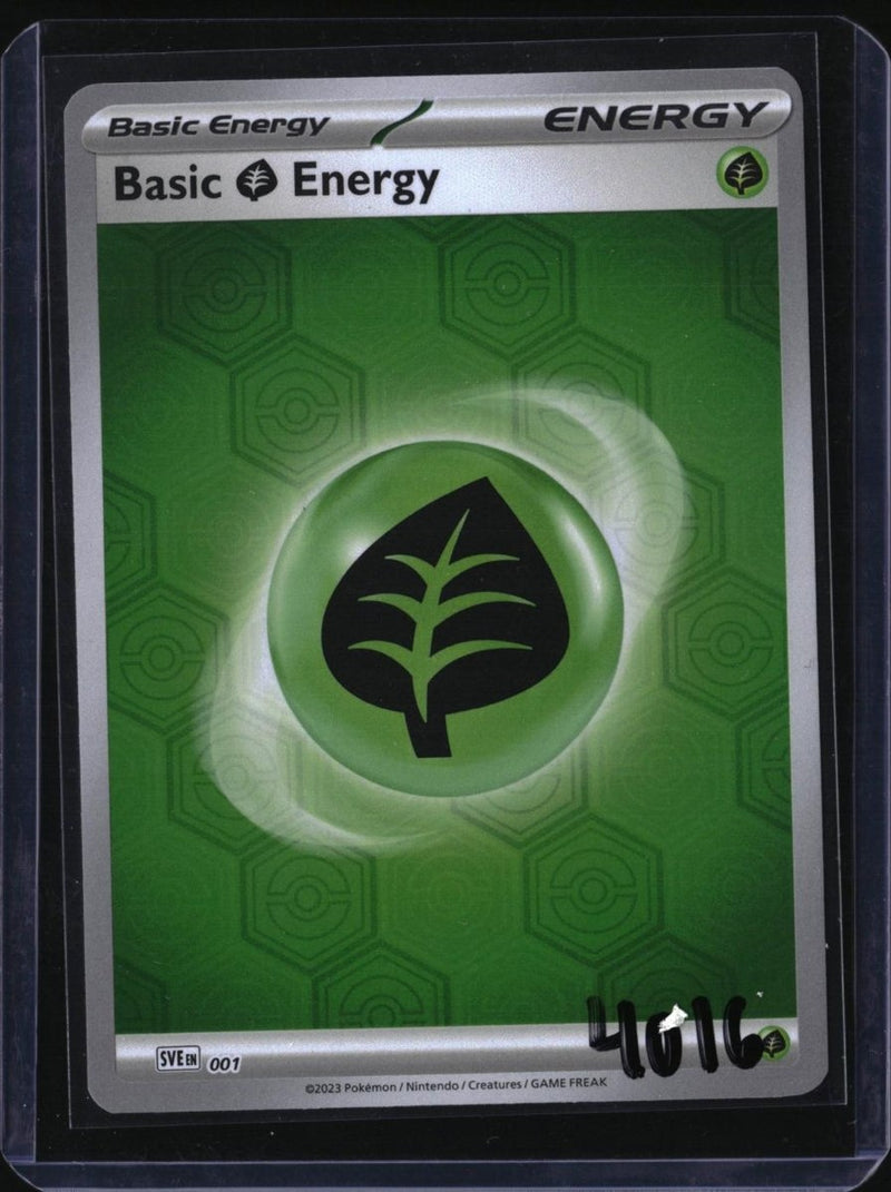 Pokemon Basic Grass Energy — 001/SVE — SKU 4016 — actual card front scan