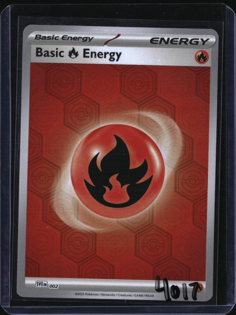 Pokemon Basic Fire Energy — 002/SVE — SKU 4017 — actual card front scan