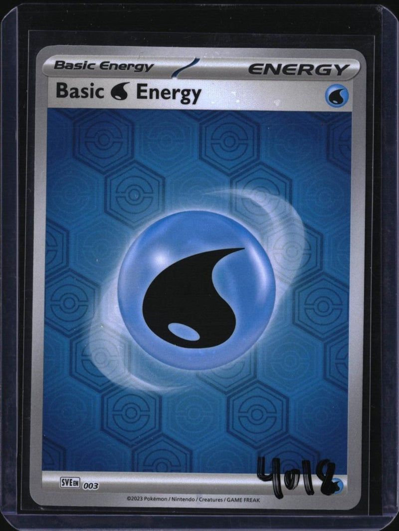 Pokemon Basic Water Energy — 003/SVE — SKU 4018 — actual card front scan