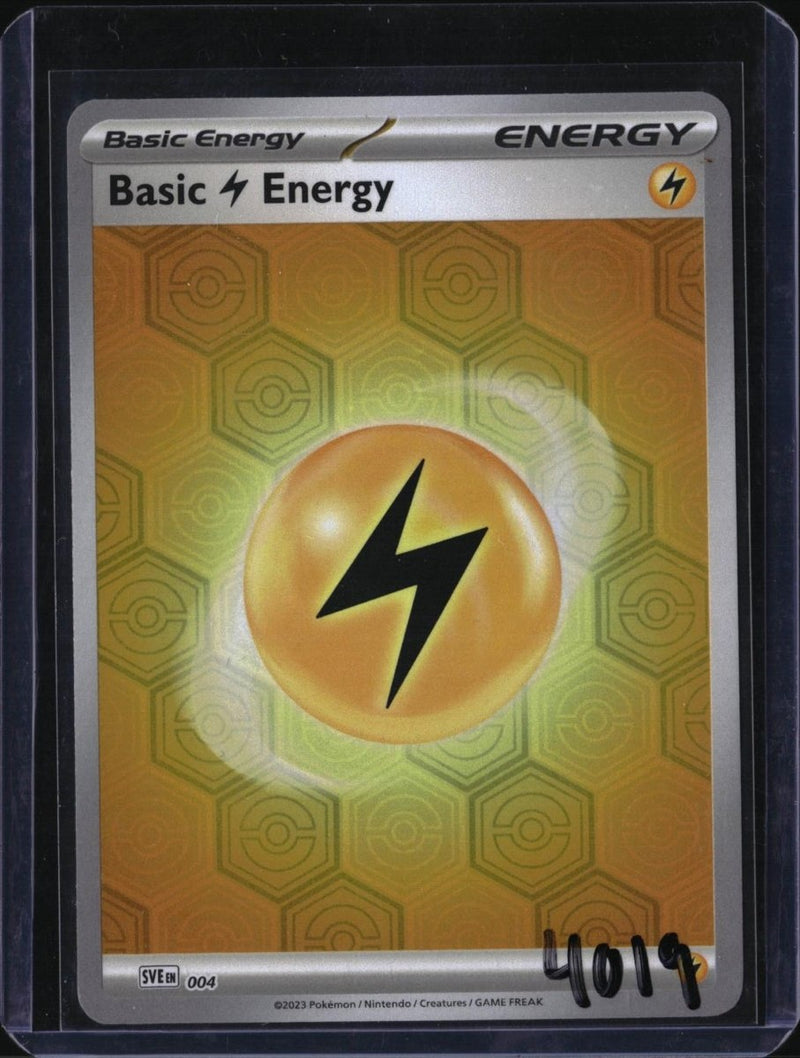 Pokemon Basic Lightning Energy — 004/SVE — SKU 4019 — actual card front scan