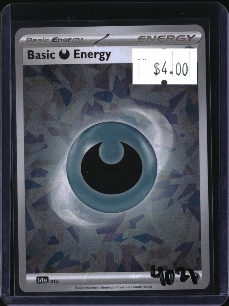 Pokemon Basic Darkness Energy — 015/SVE — SKU 4021 — actual card front scan