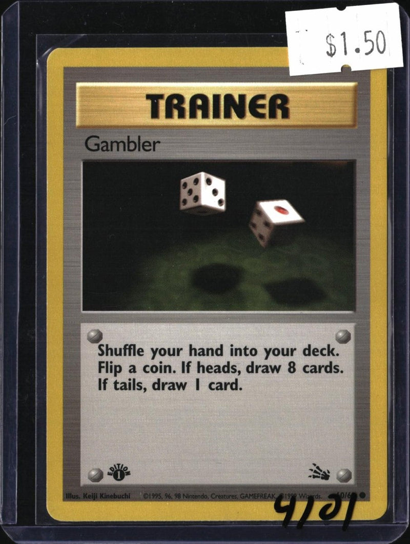 Pokemon Gambler — 60/62 — SKU 4101 — actual card front scan