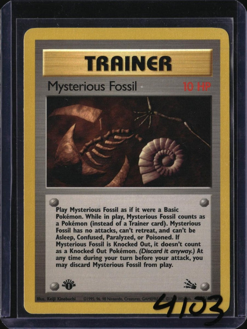 Pokemon Mysterious Fossil — 62/62 — SKU 4103 — actual card front scan
