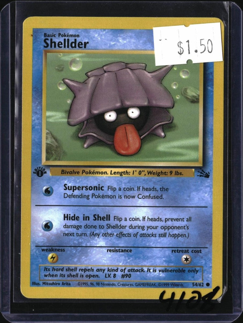 Pokemon Shellder — 54/62 — SKU 4108 — actual card front scan