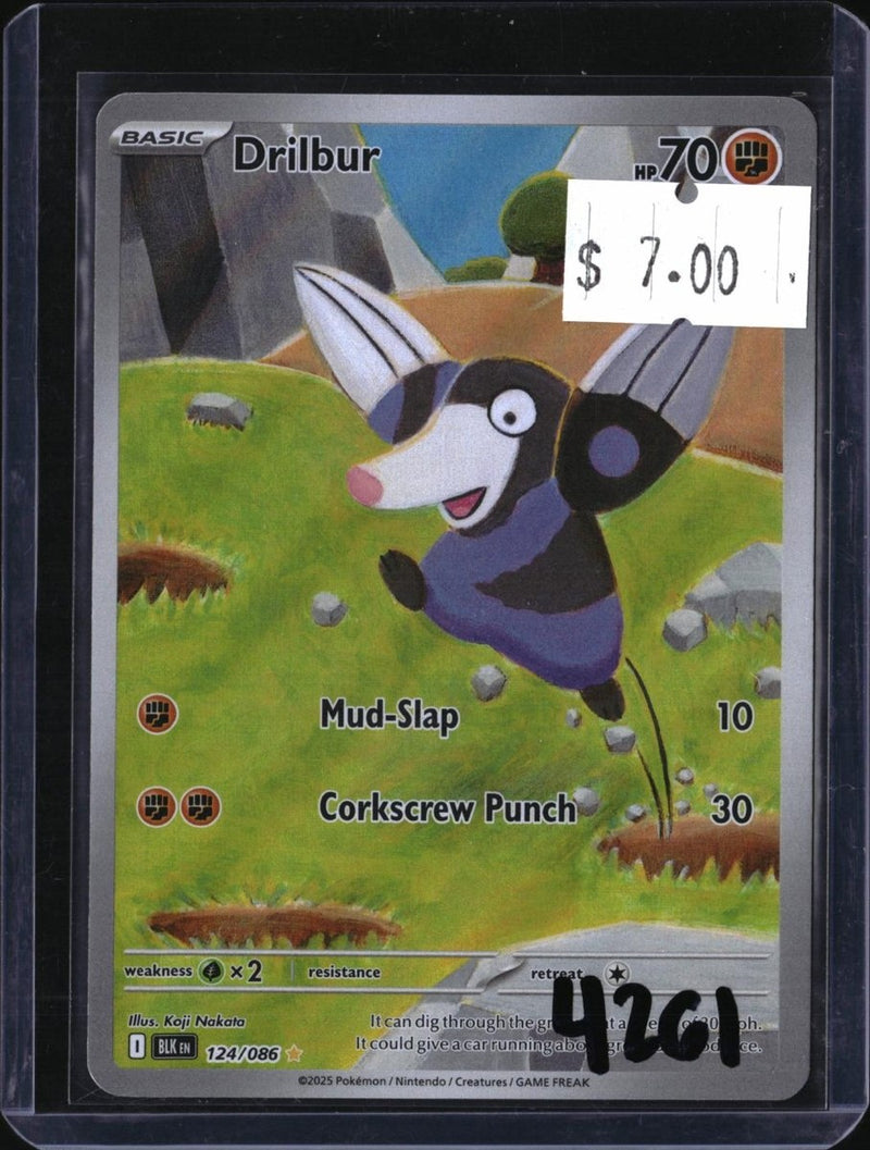 Pokemon Drilbur - 124/086 — 124/086 — SKU 4261 — actual card front scan