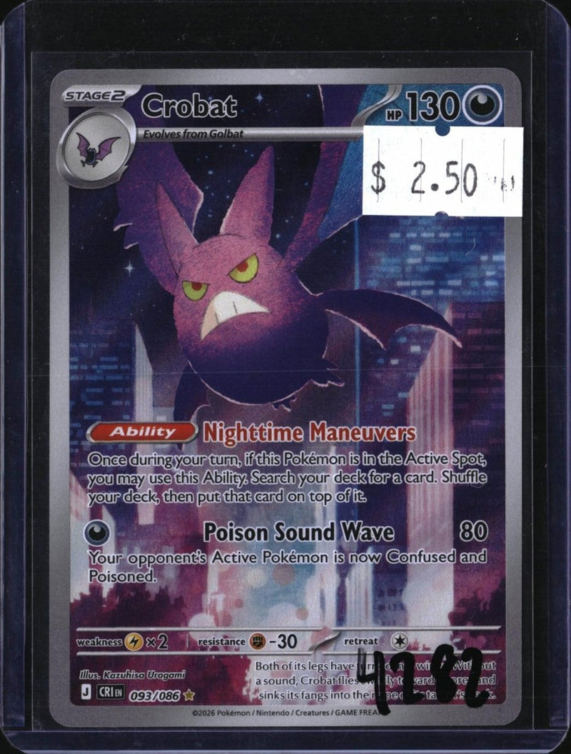 Pokemon Crobat - 093/086 — 093/086 — SKU 4282 — actual card front scan
