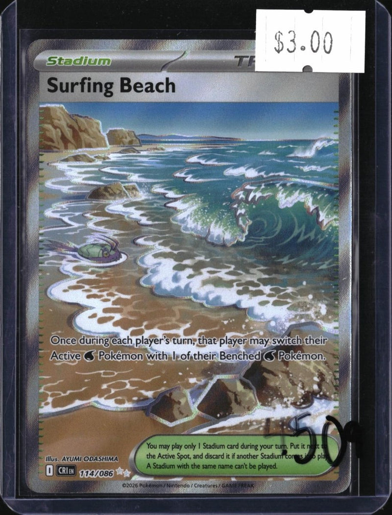 Pokemon Surfing Beach — 114/086 — SKU 4509 — actual card front scan