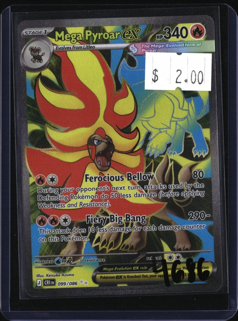 Pokemon Mega Pyroar ex — 099/086 — SKU 4686 — actual card front scan