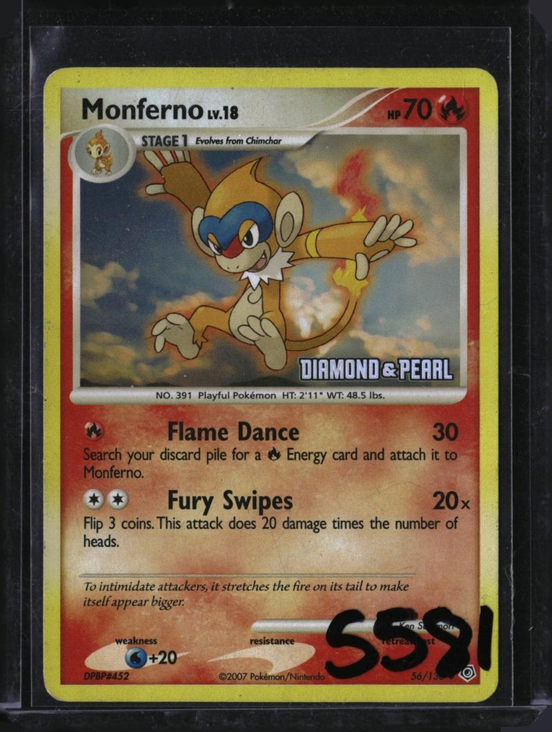 Pokemon Monferno — 56/130 — SKU 5581 — actual card front scan