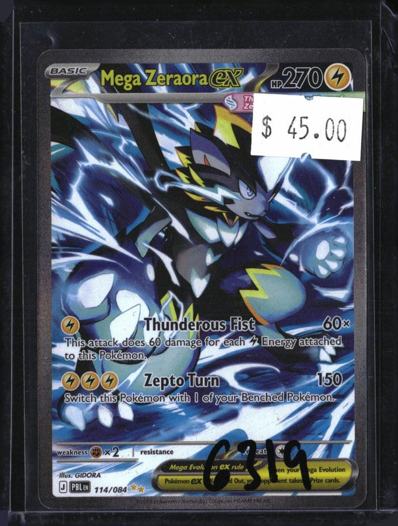 Pokemon Mega Zeraora ex — 114/084 — SKU 6319 — actual card front scan