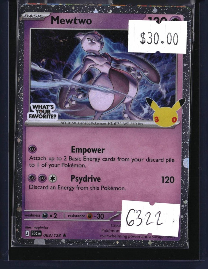 Pokemon Mewtwo — 063/128 — SKU 6322 — actual card front scan