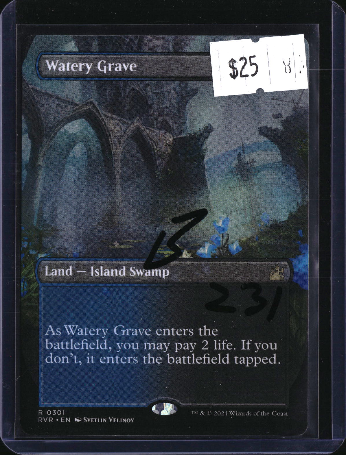 Watery Grave (Borderless) — MTG-231 — actual card front