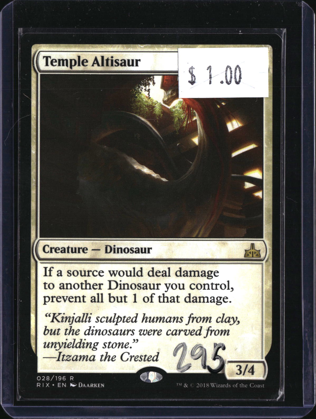Temple Altisaur — MTG-295 — actual card front