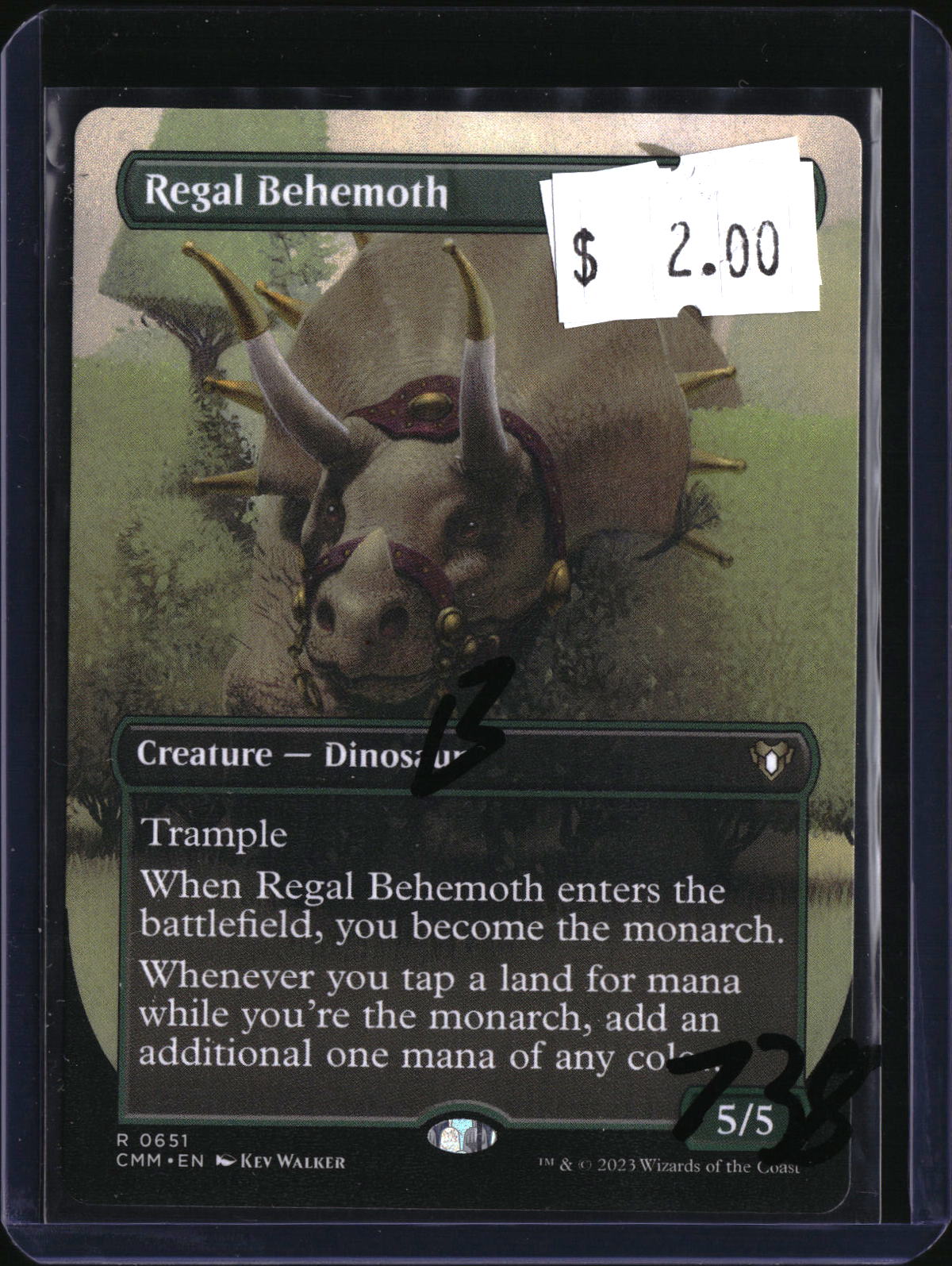 Regal Behemoth Borderless — MTG-738 — actual card front