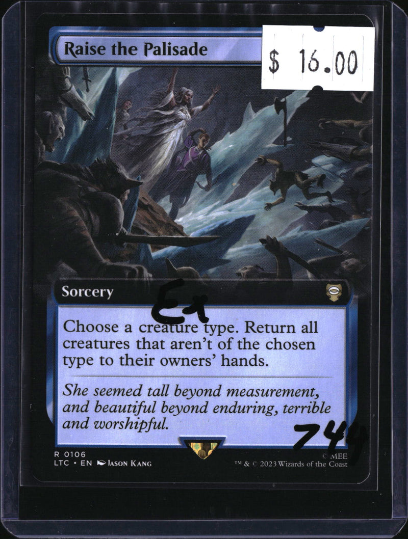 Raise the Palisade Extended Art — MTG-744 — actual card front