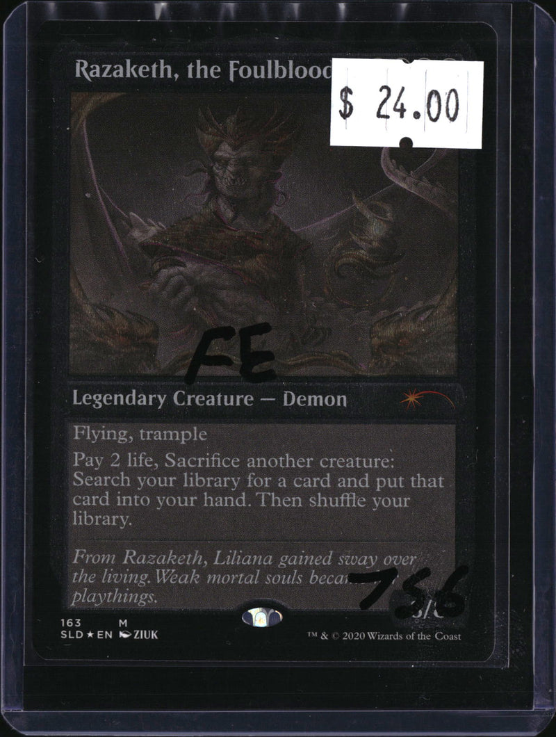 Razaketh the Foulblooded Foil Etched — MTG-756 — actual card front