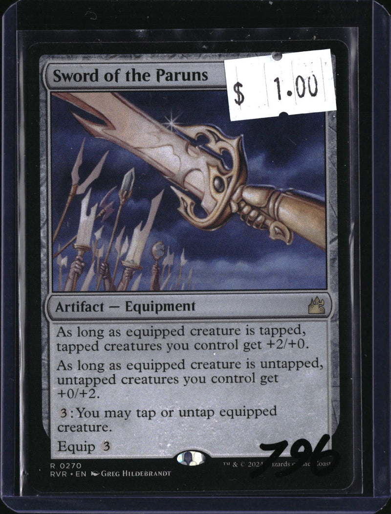 Sword of the Paruns — MTG-796 — actual card front