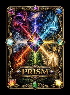 Prism card back with nine elemental gems