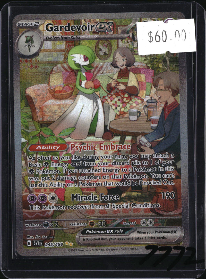 Pokemon Gardevoir ex, Scarlet and Violet Base Set 245/198, SKU 7772, actual front