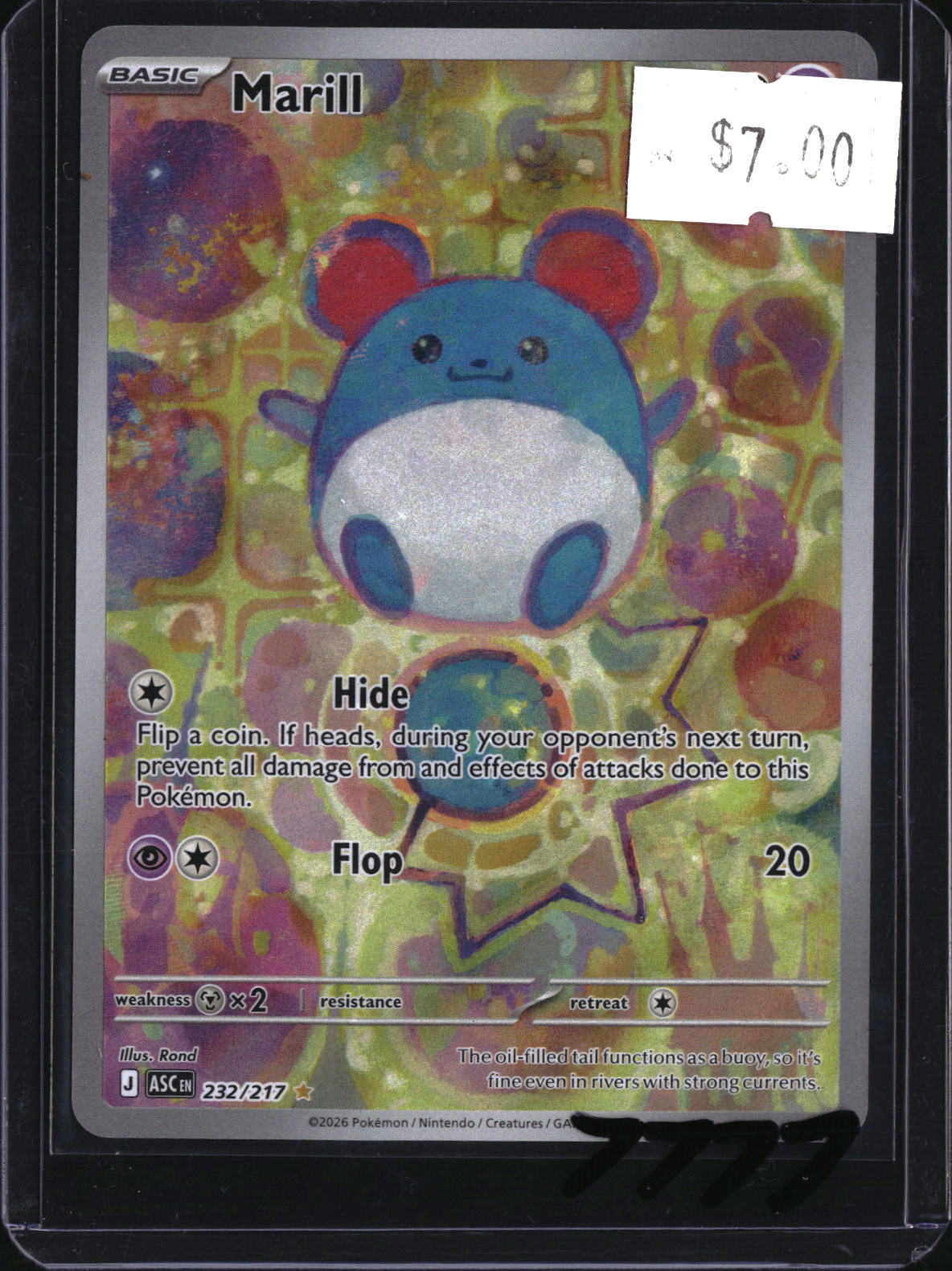 Pokemon Marill, Ascended Heroes 232/217, SKU 7777, actual front